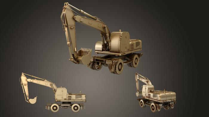 نموذج ثلاثي الأبعاد لآلة CNC السيارات والنقل حفارة ذات العجلات